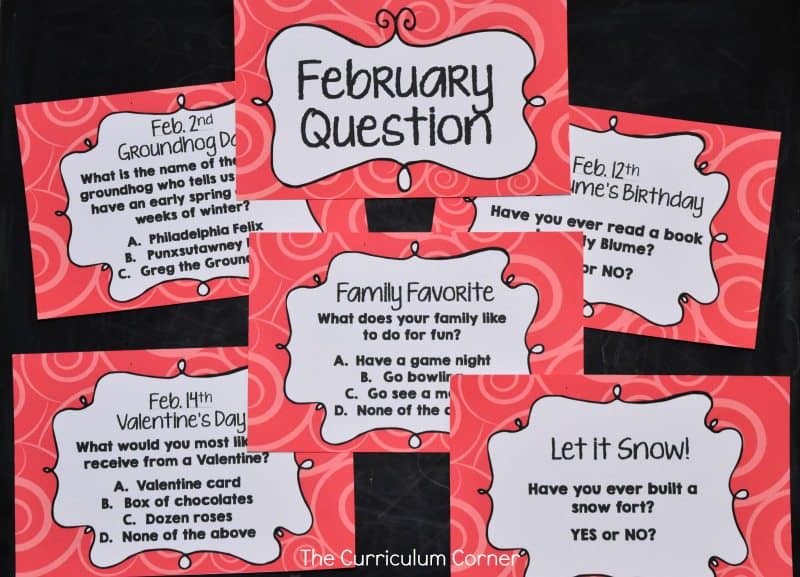 February Bell Ringers for pirmary grades FREE from The Curriculum Corner