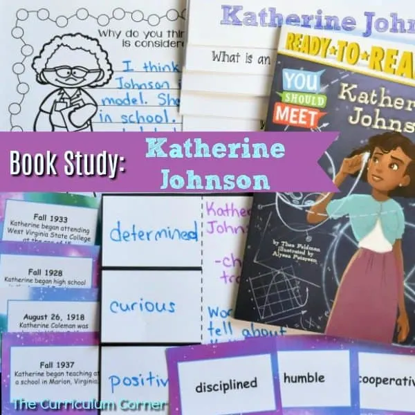 FREE Katherine Johnson Book Study Resources from The Curriculum Corner