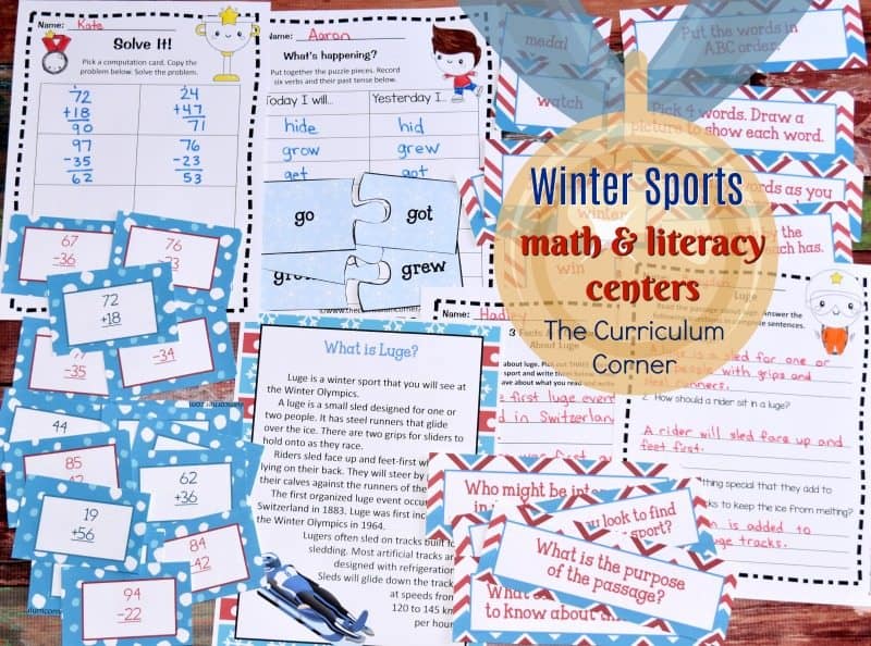 These winter sports games printables are meant to be an engaging way for your students to practice math & literacy skills with a seasonal focus.