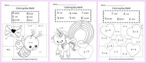 Valentine's Day Color Key Math