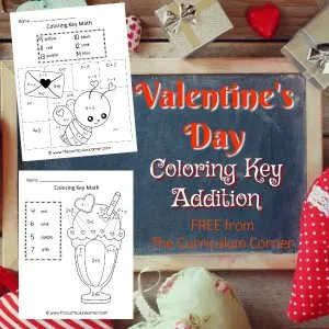 Valentine's Day Color Key Math 4