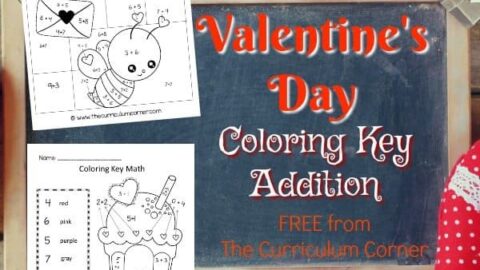 Valentine's Day Color Key Math 4