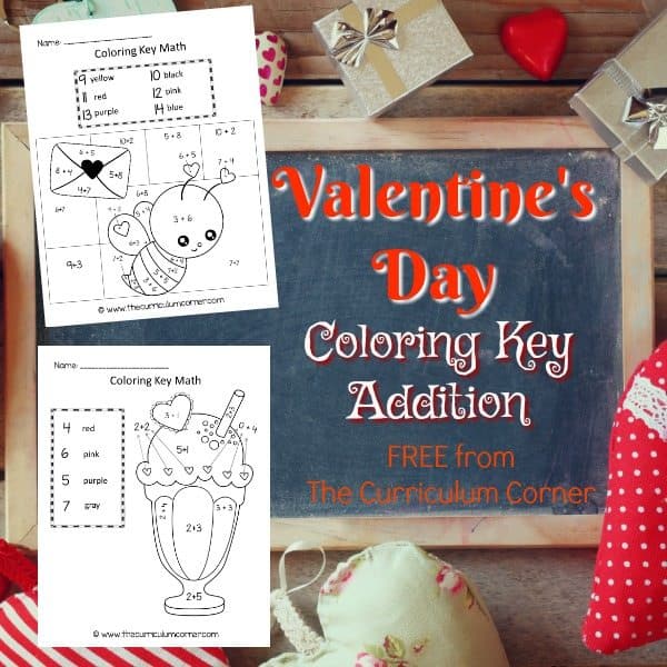 Valentine's Day Color Key Math 4