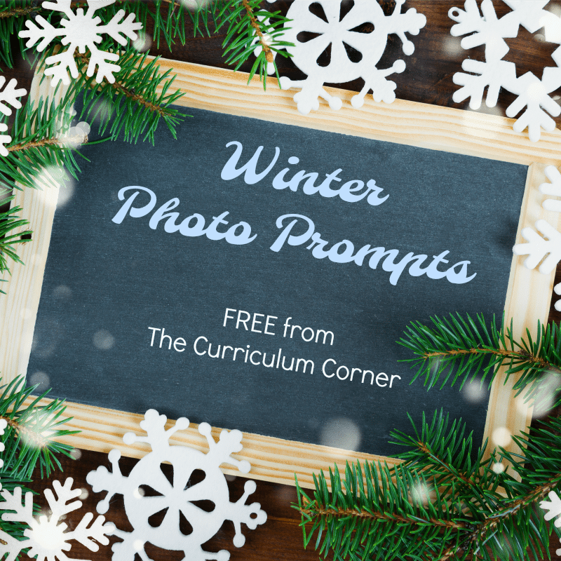 Winter Photo Prompts with Word Banks FREE from The Curriculum Corner