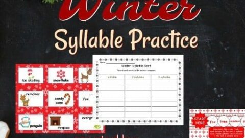 Winter Syllable Practice FREE from The Curriculum Corner