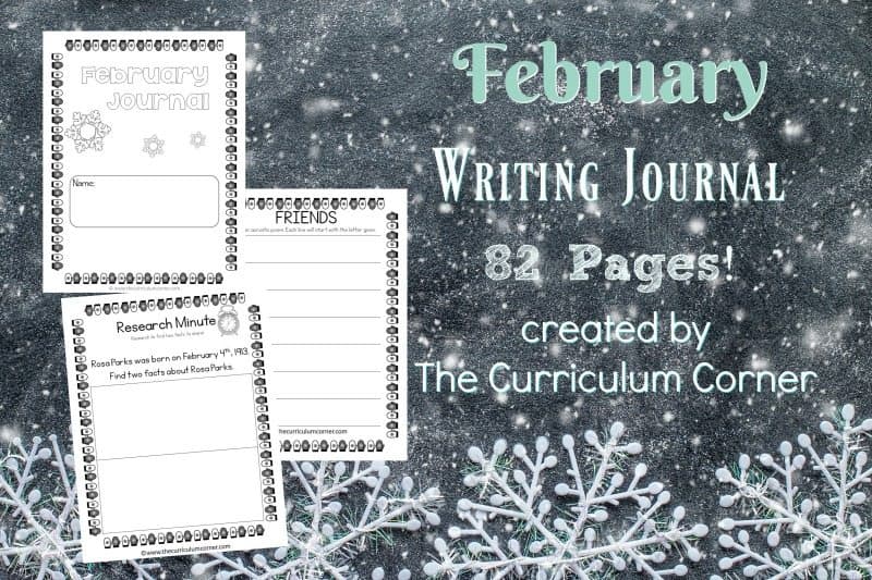 This February journal is designed for your primary classroom. Use the pages to create journals or for February writing prompts.