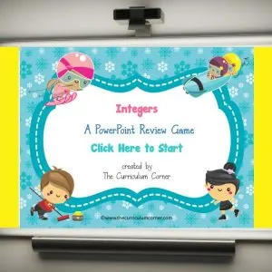 Winter Sports Integers PowerPoint Game