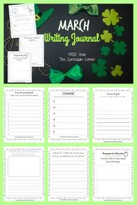 This March journal is designed for your primary classroom. Use the pages to create journals or individually for March writing prompts.