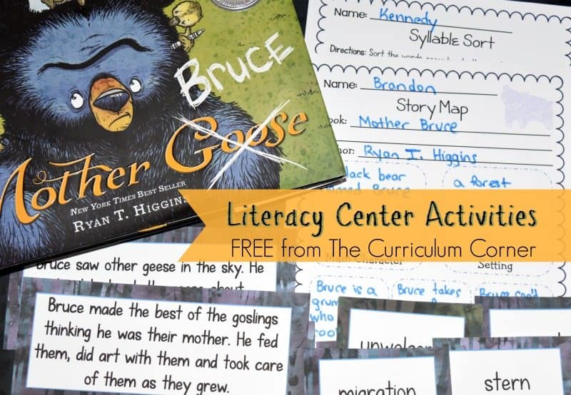 Mother Bruce Book Study - A free literacy center set created by The Curriculum Corner