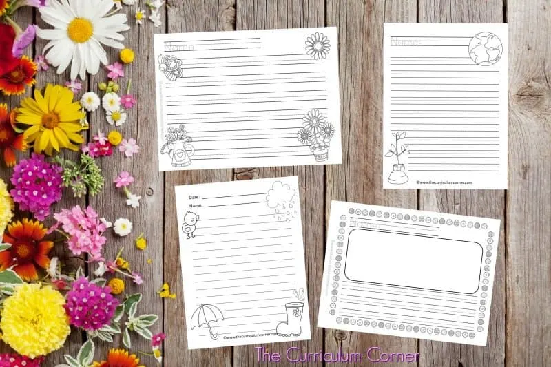 We have created a set of 100 spring lined papers with spring themed clip art to be used during your writing workshop. 2