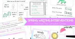 FREE Spring Writing Interventions from The Curriculum Corner