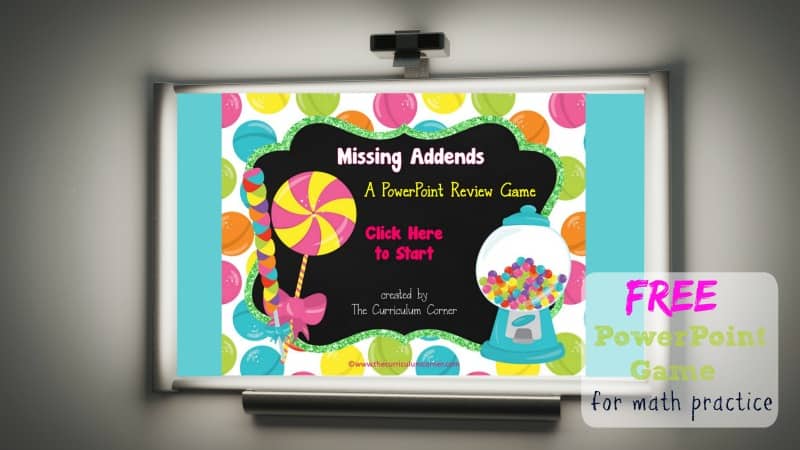Use this candy missing addends game for PowerPoint to give your students practice with recalling basic addition facts. Designed with a very sweet candy theme.