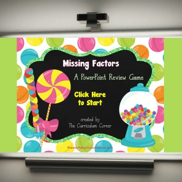 FREE Missing Factors Multiplication Game from The Curriculum Corner 2
