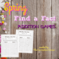 Spring Find a Fact Addition Practice Games FREE 2