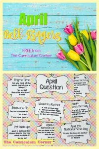 FREE April Bell Ringers from The Curriculum Corner | Second Grade, Third Grade