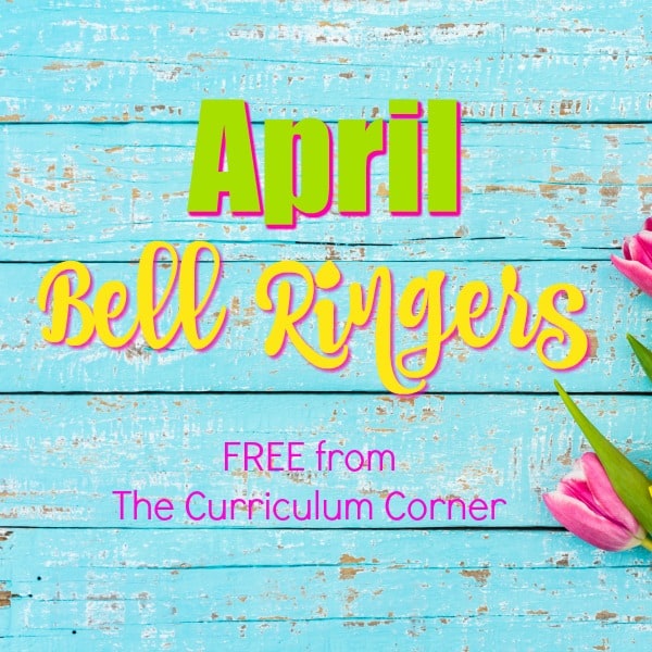 FREE April Bell Ringers from The Curriculum Corner