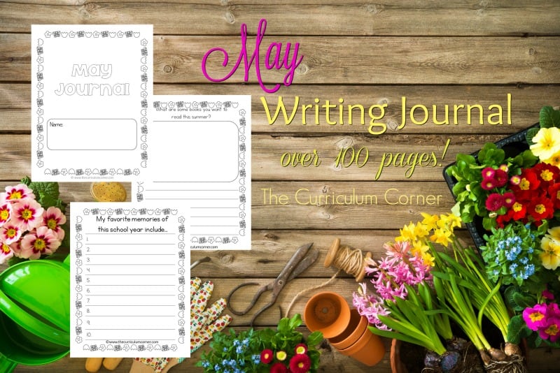 This May writing journal is designed for your primary classroom. Use the pages to create journals or individually for May writing prompts.