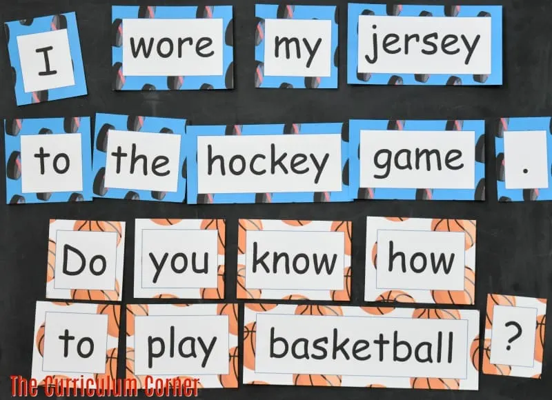 FREE Sports Literacy Pack from The Curriculum Corner | Word Work 3