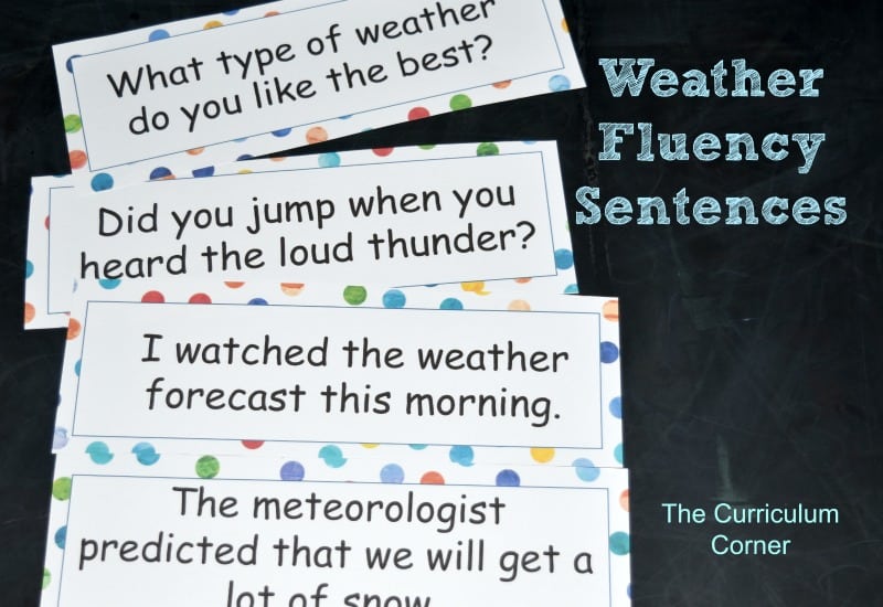 FREE Weather Word Work from The Curriculum Corner 2