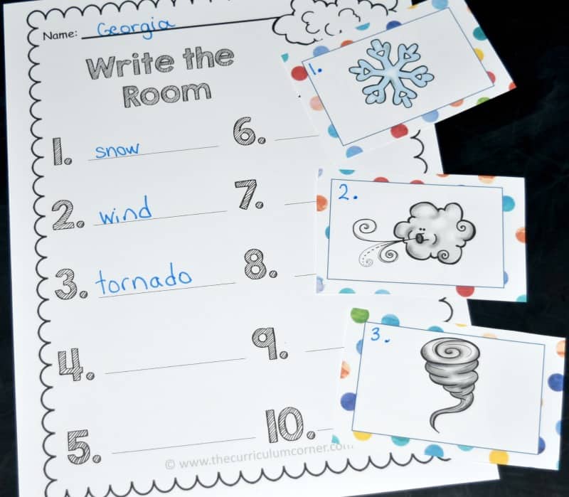 FREE Weather Word Work from The Curriculum Corner 3
