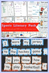 FREE Sports Literacy Pack from The Curriculum Corner | Word Work