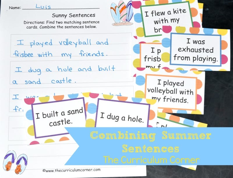 This free summer writing center is designed to help your writers work on combining shorter sentences in their writing.