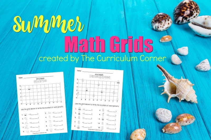 These summer math grids have been created as an engaging, free printable math activity for your classroom (coordinate grids.)