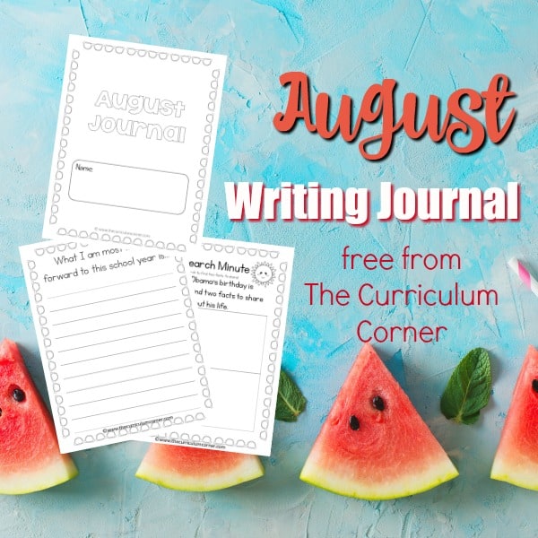 FREE August Writing Journal