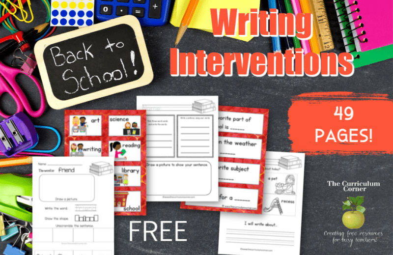 middle school writing interventions