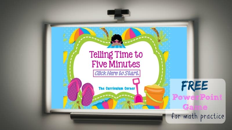 Use this fun summer themed telling time to five minutes PowerPoint game to give your students practice with reading analog clocks.