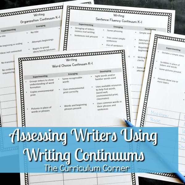 writing continuums for assessing writers