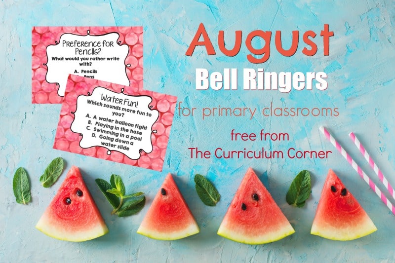 This collection of August Bell Ringer Questions has been created to help engage your students in a simple, but meaningful morning routine.