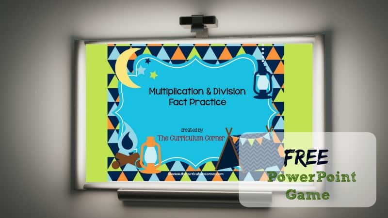Use this camping multiplication and division facts PowerPoint game to give your students practice with recalling basic facts.