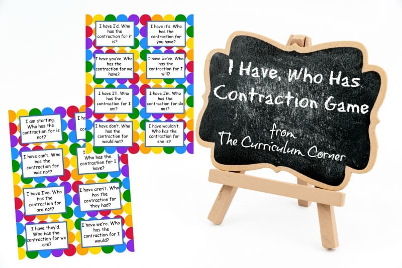 We have created this free "I Have, Who Has" contractions game to give students practice with forming contractions.