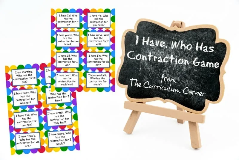 We have created this free "I Have, Who Has" contractions game to give students practice with forming contractions.