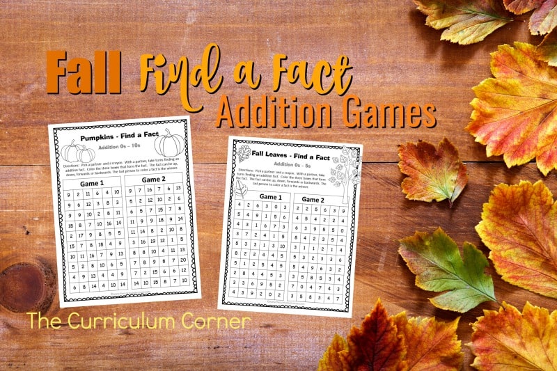 These fall addition fact practice games are designed to offer basic fact practice in a fun and engaging format!