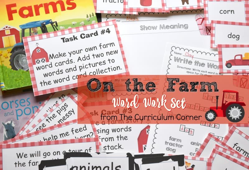 This farm word work set is the perfect set of On the Farm word work for your fall!