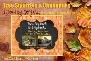 This fall informational text pack focuses on tree squirrels and chipmunks. These literacy centers are designed to help your children work with informational text during their center time.