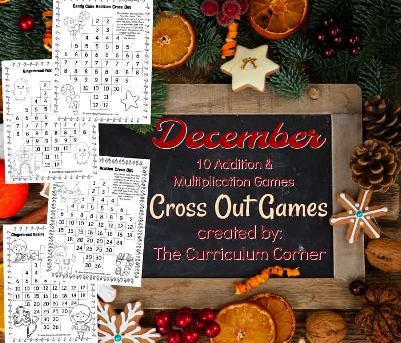 These free December Addition & Multiplication Cross Out Games are a fun addition to your December math games.