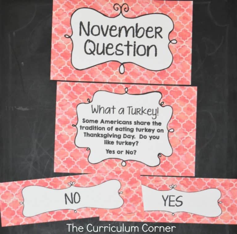 November Bell Ringer Questions The Curriculum Corner 123