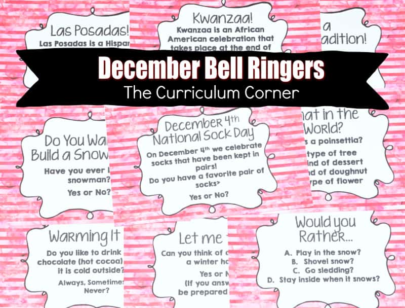 This collection of December Bell Ringer Questions is meant to help you engage your students in a simple, but meaningful morning routine.