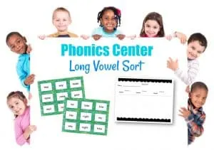 This long vowel sort activity can be a great to use as a center for your beginning readers who need practice with vowel sounds.