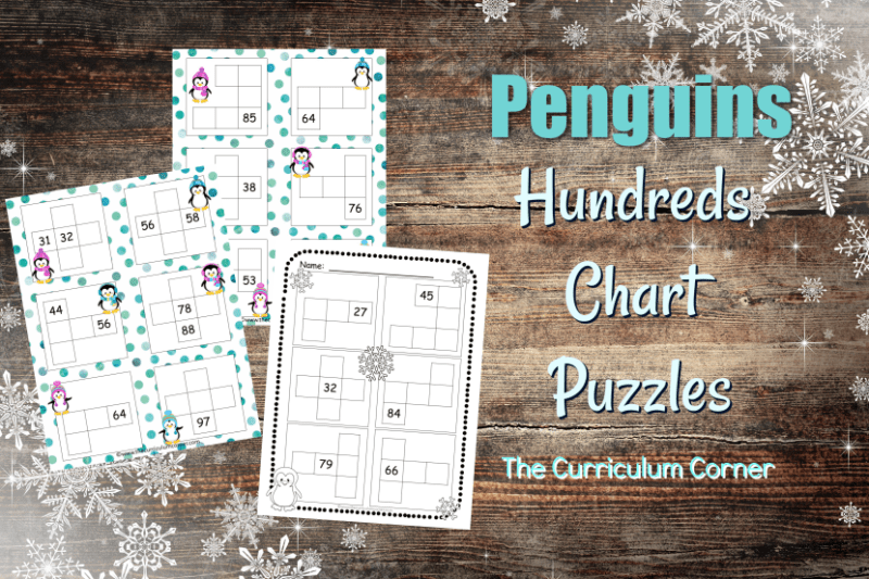 These free penguins hundreds chart puzzles will give your students number sense practice within 100.