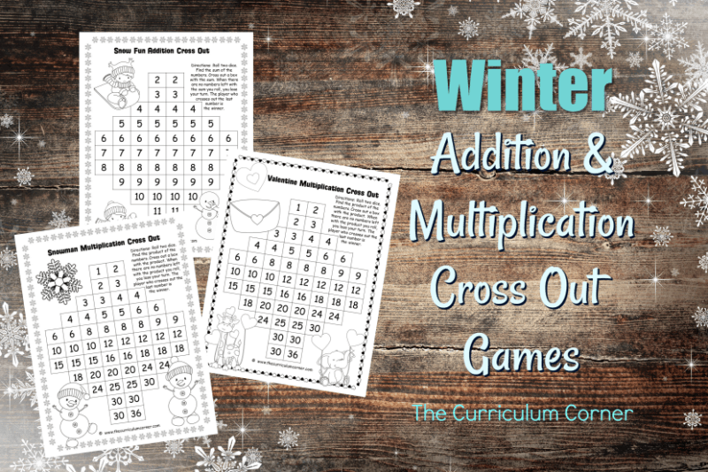 These free winter Addition & Multiplication Cross Out Games are a fun addition to your January and February math games.