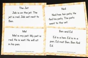 short e fluency passages and comprehension pages free from The Curriculum Corner