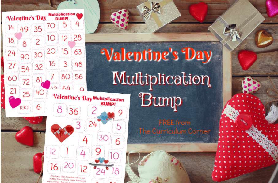 Valentine's Day Multiplication BUMP! This set of free Valentine's Day Multiplication BUMP! Games have been created to help your students work on mastering their multiplication facts this February.