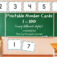 Choose one of these sets of printable number cards for display in your classroom or for many other practice purposes.