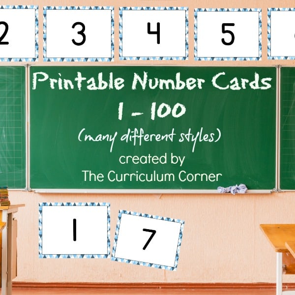 printable number cards 0 100 the curriculum corner 123