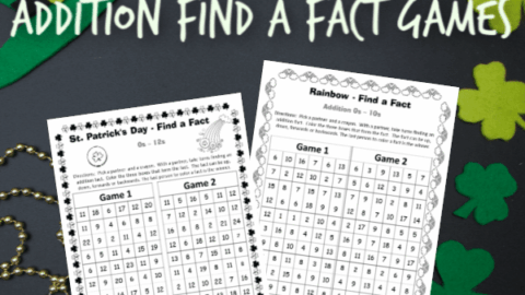 Image for St. Patrick's Day Addition Find a Fact Games