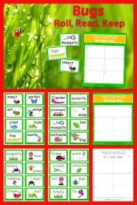Create a simple but engaging literacy center with this bugs Roll, Read & Keep reading game, a free classroom resource from The Curriculum Corner.